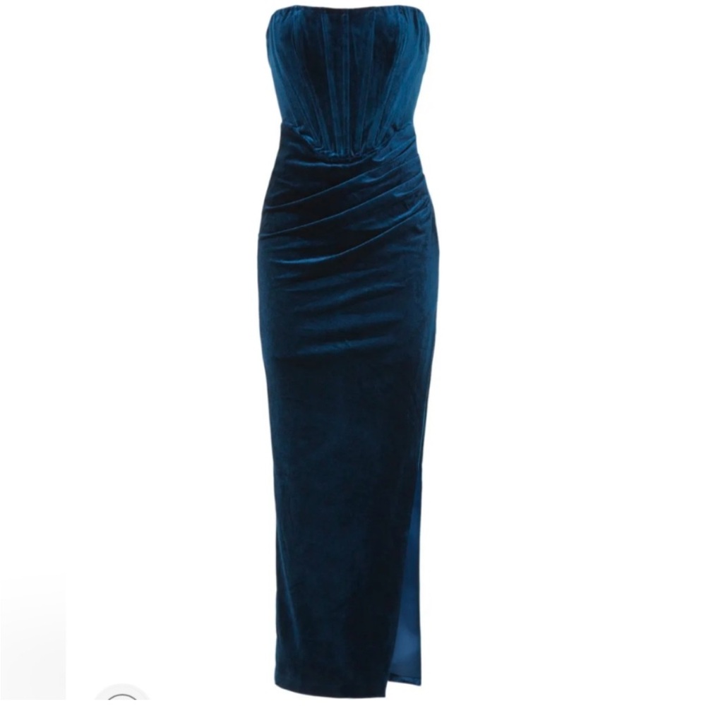 Bardot Everlasting Strapless Bustier Gown in Navy Blue